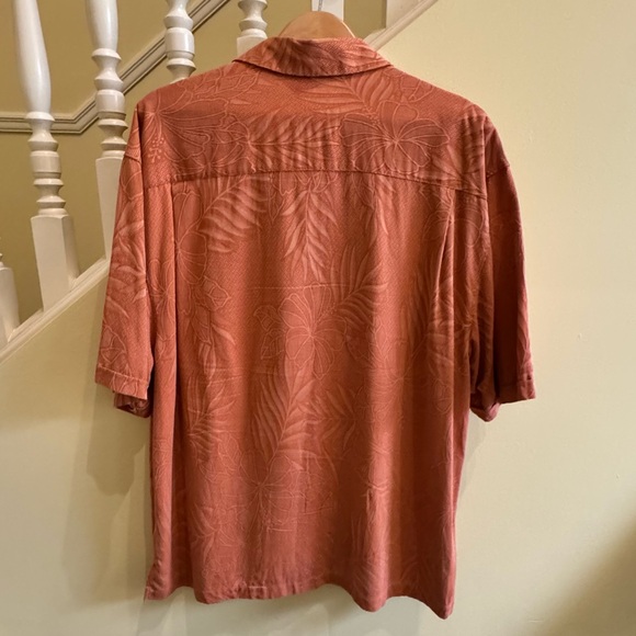 Jamaica Jaxx 100% Silk Men's Rust Orange Button Down Shirt like new! Sz XL - Picture 2 of 10